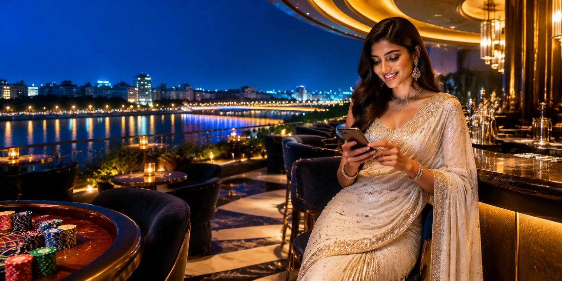 Ahmedabad riverfront luxury setting with players enjoying live casino games