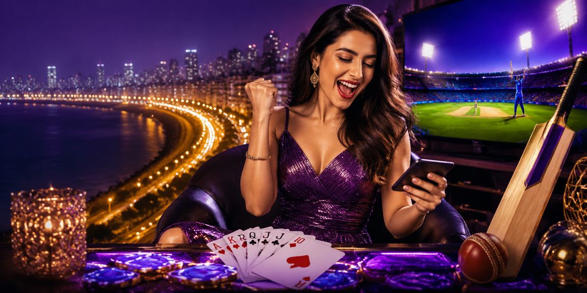 Mumbai Marine Drive cricket betting neon lights