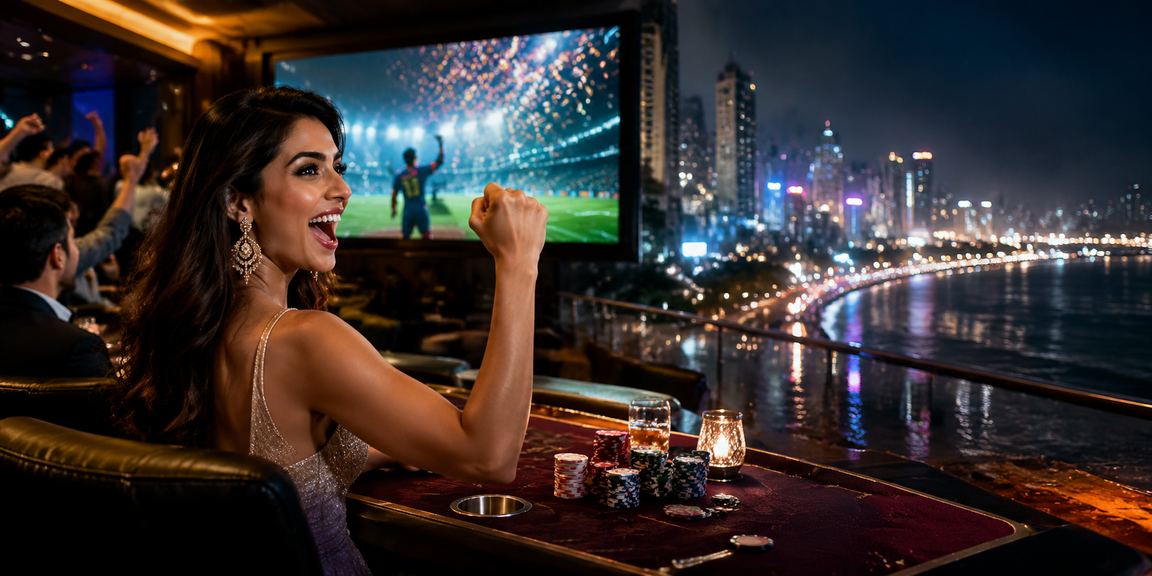 Mumbai neon lights representing fast sports betting ambiance